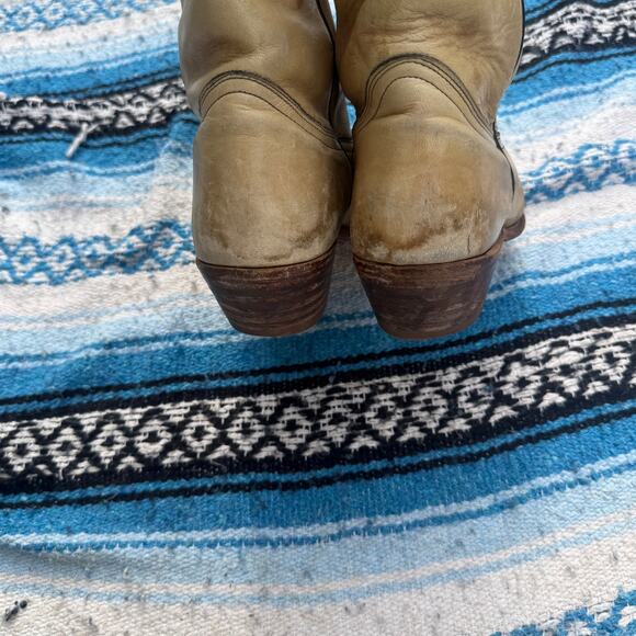 Men\'s Vintage 1970\'s Frye Cream Tan Leather Western #2304 Cowboy Boots Sz 10D main image 10